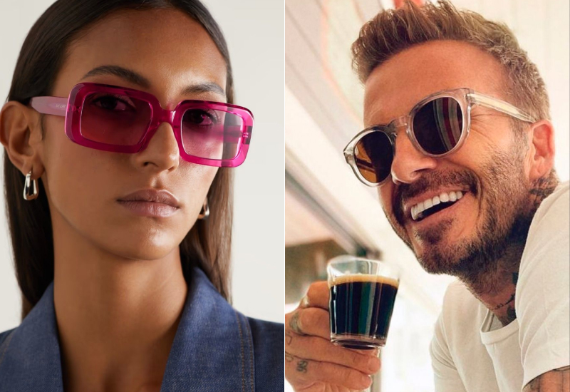 Яркие цвета и прозрачные оправы: