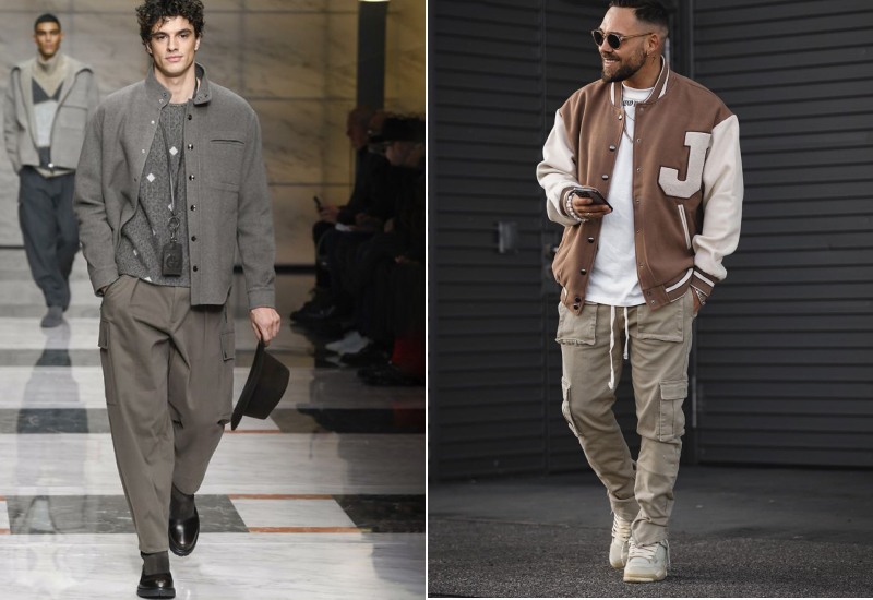 Куртка-бомбер и карго-брюки