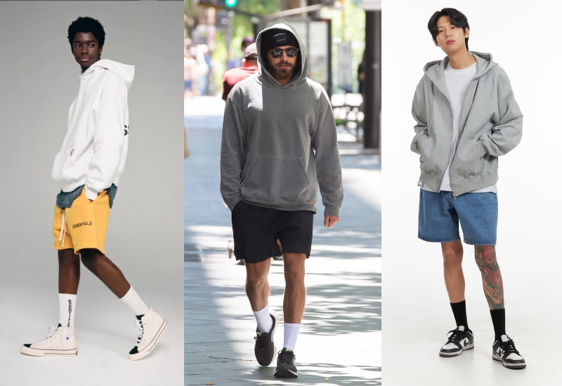 С шортами и высокими носками